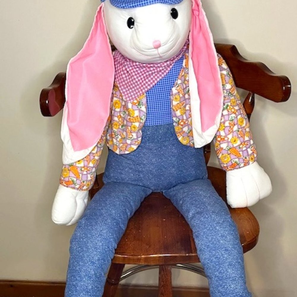 Rare-Unique-Jumbo 3 1/2 Feet Dan Dee Bunny Rabbit Plush Easter-One of a Kind?